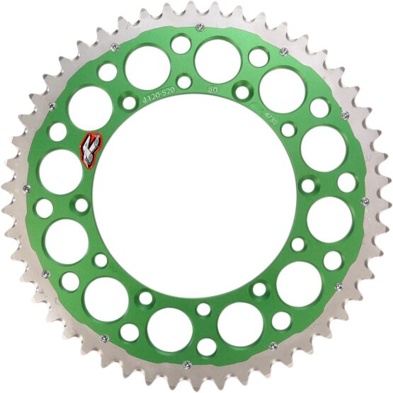 Renthal Twinring Rear Sprocket 520 50T Green Fits 20-22 KLX300R - Image 2