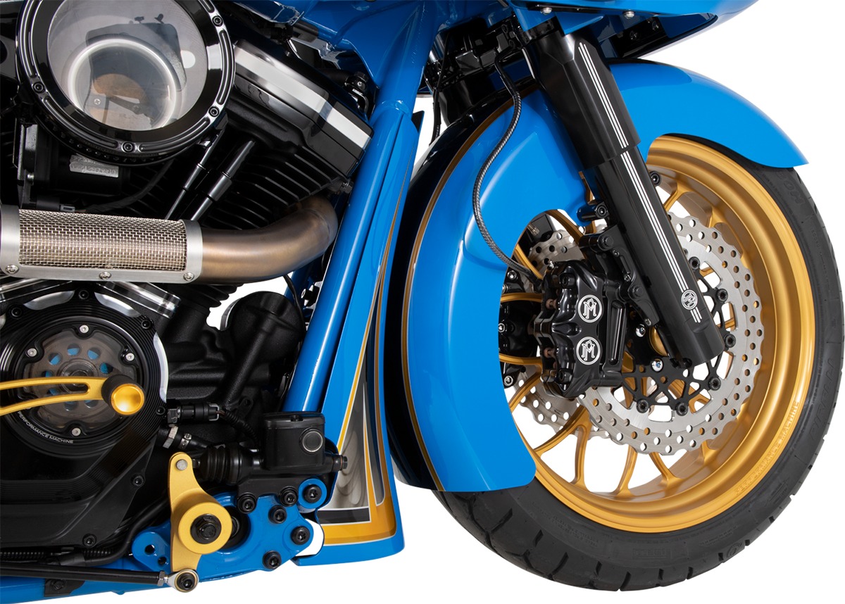 Performance Machine Fork Leg Kit Black Contrast Cut For Harley Touring FL 14-Up - Image 4