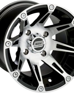 Moose 387X Rear Wheel Machined Black 14x8 4/156 For Polaris Yamaha Kawasaki