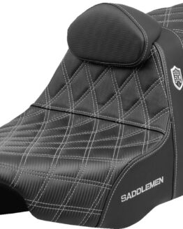Saddlemen Pro Series SDC Performance Seat Silver Stitch w/Backrest FLT/FLH 23-25