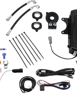 UltraCool Side Mount Oil Cooler Kit Gloss Black For Harley M8 Touring/Trike