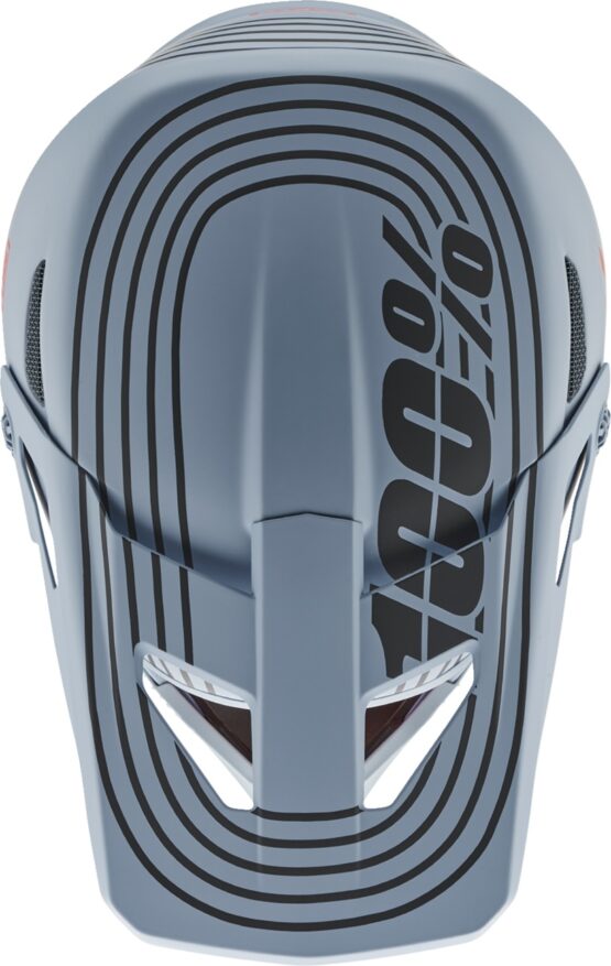 100% Status Bicycle Helmet Full Face Red Caltec Gray Large - Image 4
