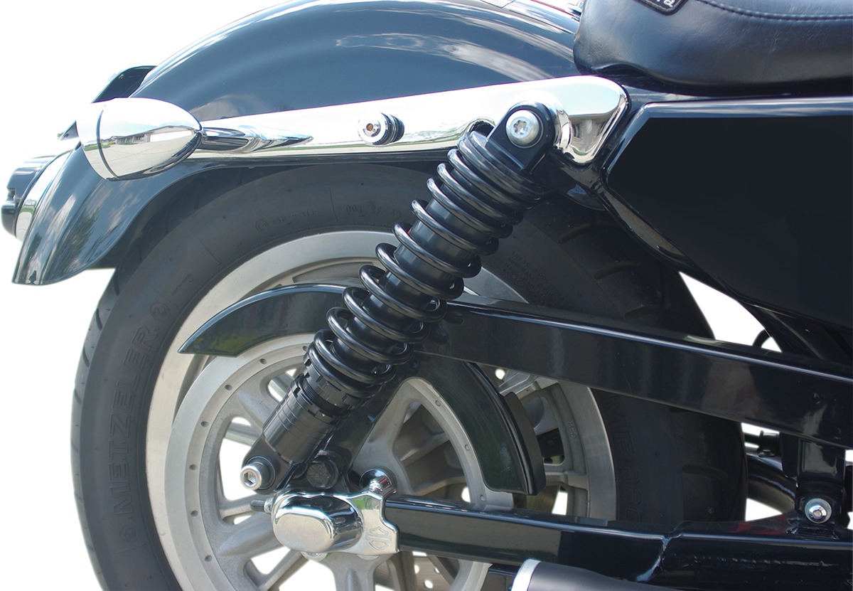 Drag Specialties 13in Black Adjustable Rear Shocks Pair For Harley Sportster - Image 3