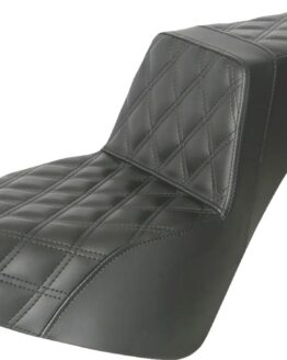 Saddlemen Step-Up Seat Front Lattice Stitch Black for Harley Softail