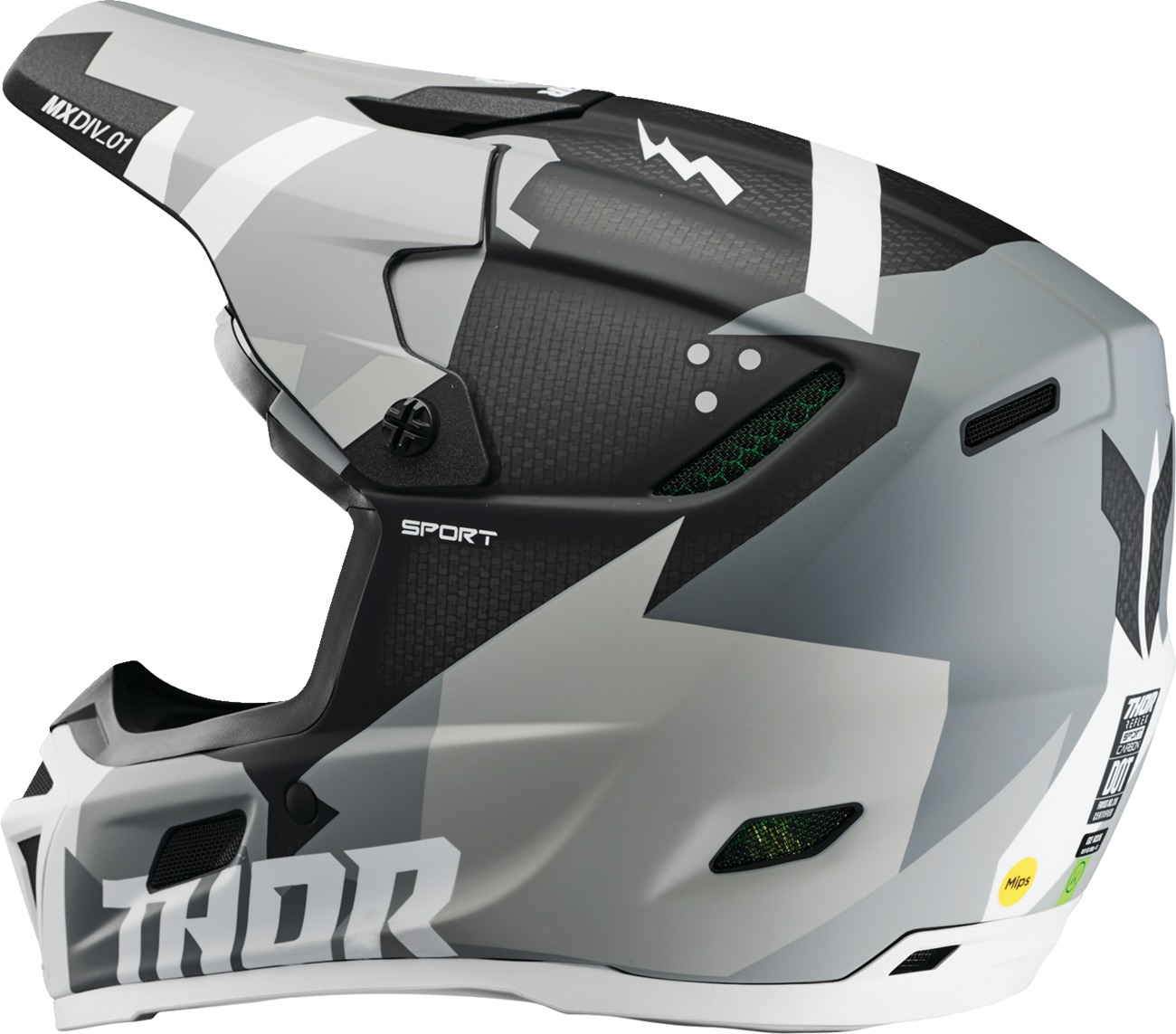 Thor Reflex Sport Carbon Brave MIPS Helmet XS Matte Gray - Image 3