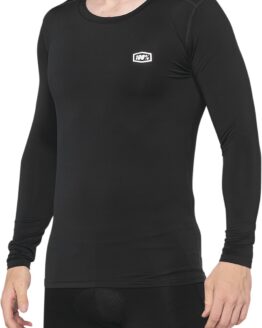 100% Men's Basecamp Long Sleeve Base Layer Black Size S