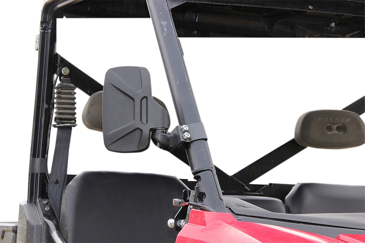 Moose Offroad Side View Mirrors Rectangle Black Pair For Polaris Ranger - Image 3