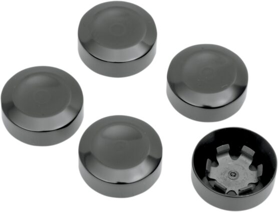 Drag Specialties Rear Pulley Bolt Covers Black 5 Pack For Harley-Davidson