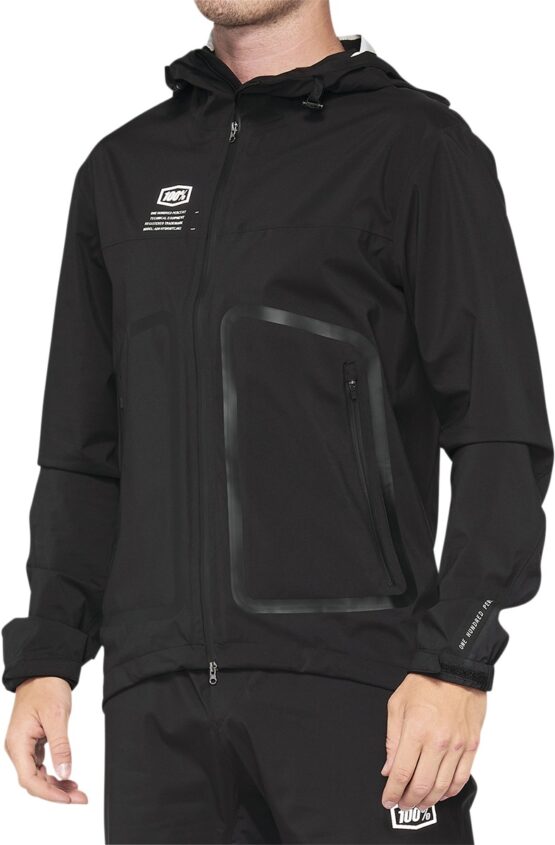 Men's Hydromatic Parka Lightweight Waterproof Jacket - Black, Size L