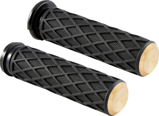 Arlen Ness Diamond Grips TBW Brass for Harley-Davidson 1 in Handlebars