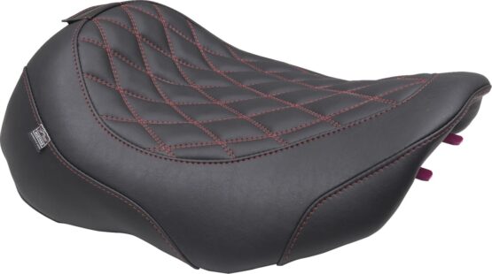 Mustang Wide Tripper Solo Seat Dark Cherry Stitch Harley FLT FLH 2023-2025