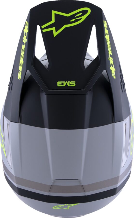 Alpinestars SM3 Radium Helmet Matte Gray/Black/Yellow Fluo Medium - Image 4