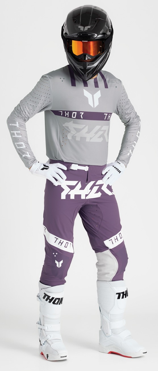 Thor Sportmode Flite Jersey 2XL Gray Purple White Men's - Image 4
