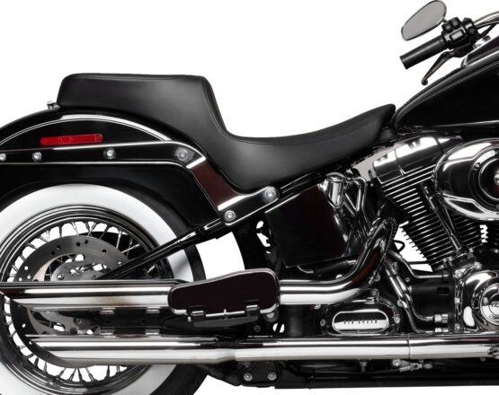 Drag Specialties Predator 2-Up Smooth Vinyl Seat Black For Harley FLST 00-17 - Image 4