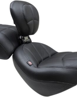 Mustang Standard Touring Seat w/Backrest Black For 18-21 HD Street Bob