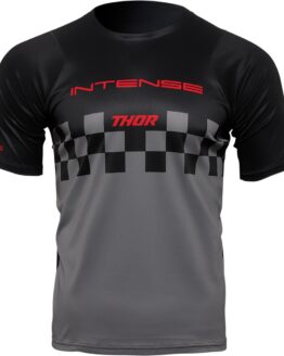 Thor Intense Assist Chex Short-Sleeve Jersey Gray/Black/Red Men's M