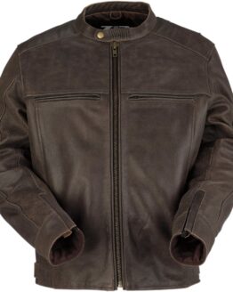Z1R Indiana Leather Jacket Brown Men's 5XL