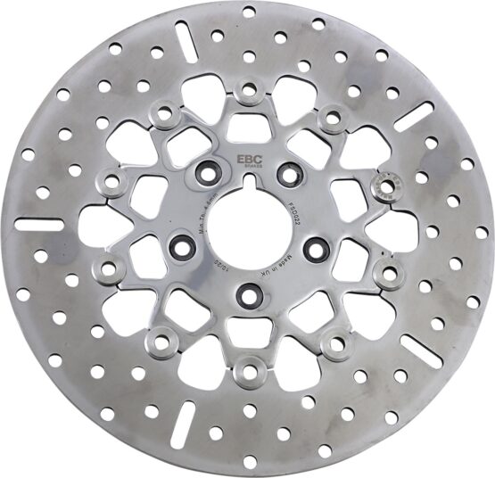 10-Button Polished Carrier Floating Brake Rotor - Image 2