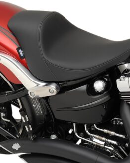 EZ Mount Smooth Leather Solo Seat Black Low 1"