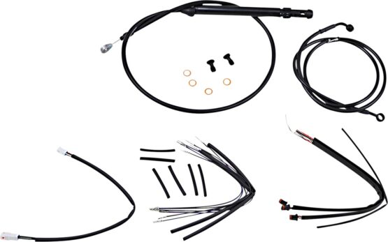 Extended Black Control Cable Kit for 14" Apehanger Bars - Image 2