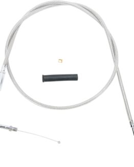 Drag Specialties Stainless Braided Throttle Cable 44in For Harley-Davidson