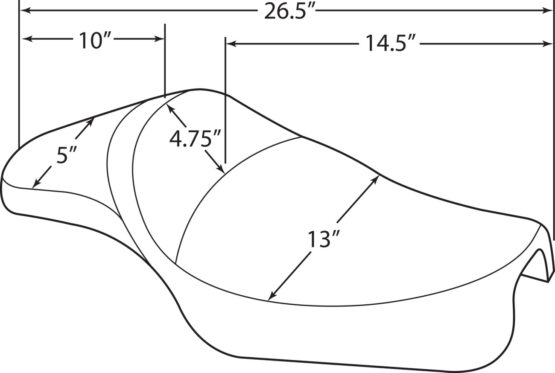 Drag Specialties Extended Reach Predator Seat Smooth XL 04-22 - Image 4