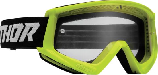 THOR Combat Racer Goggle Clear Lens Fluorescent Green Adult
