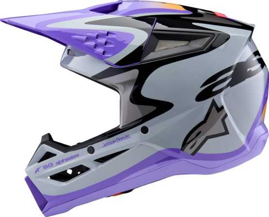 Alpinestars Youth SM3 Jettson Helmet Gloss Black/Gray/Purple Large - Image 3