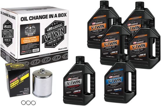 V-Twin Oil Change Kit Mineral w/ Chrome Filter Evolution