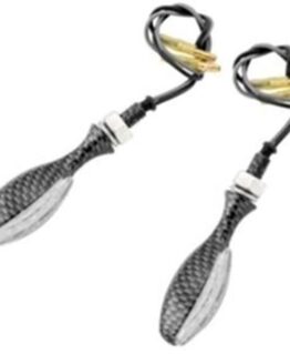 Motorcycle LED Turn Signals - Torpedo - Carbon Look - Amber L.E.D.