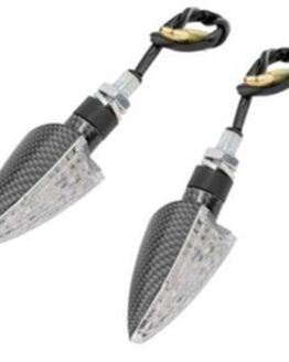 Motorcycle LED Turn Signals - Spear - Carbon Look - Amber L.E.D.
