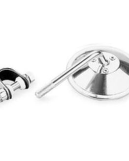 BikeMaster Universal Clamp-On Mirror 4" Stem - Chrome (Single)