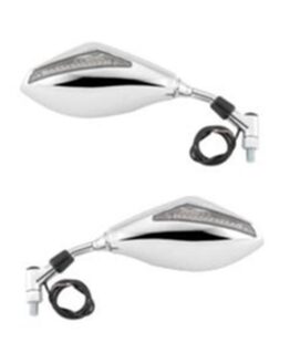 Bikemaster Chrome Mirror Set with LED Turn Signals