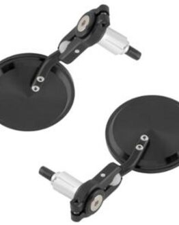 Motorcycle DC Folding Bar End Mirror - Black