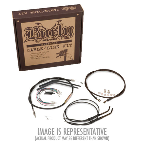 Extended Black Control Cable Kit For Dynas - 12" tall bars