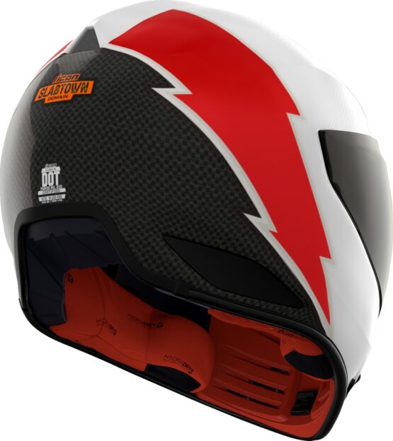 ICON Domain Slabtown Full Face Helmet White Red Large - Image 4