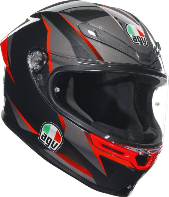 AGV K6 S Slashcut Helmet 2XL Gray Black Red Full Face Unisex