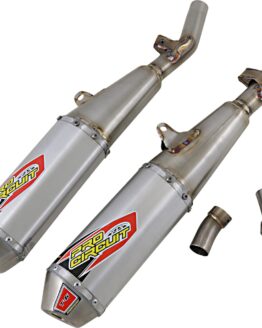 Pro Circuit T-6 Dual Slip-On Exhaust Silver Fits 20-21 Honda CRF250R