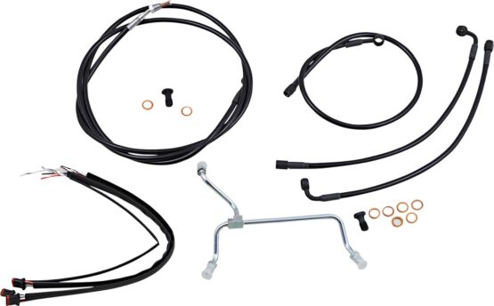 Burly Black Control Cable Kit 13" Bars Non-ABS Fits Baggers