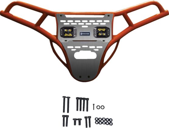 RAVEK Front Bumper Skid Plate Amber Lights Orange RZR XP 1000