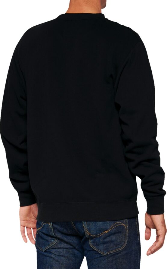 100 Percent Icon Long-Sleeve Fleece Sweatshirt Black/White Men's Small - Image 2