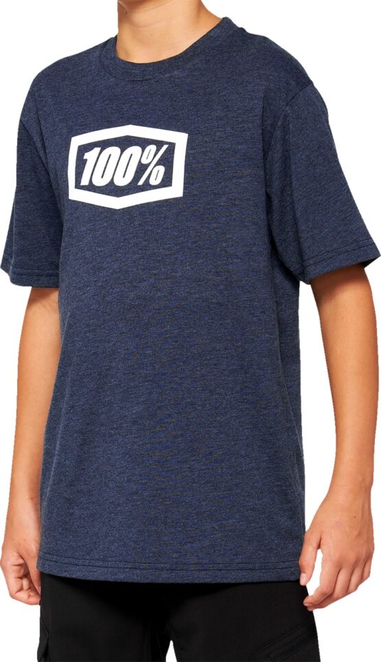 100% Youth Icon Tee Navy Heather - Size XL