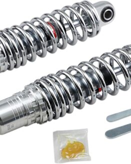 Drag Specialties 12in Premium Ride-Height Adjustable Shocks Chrome Heavy Duty