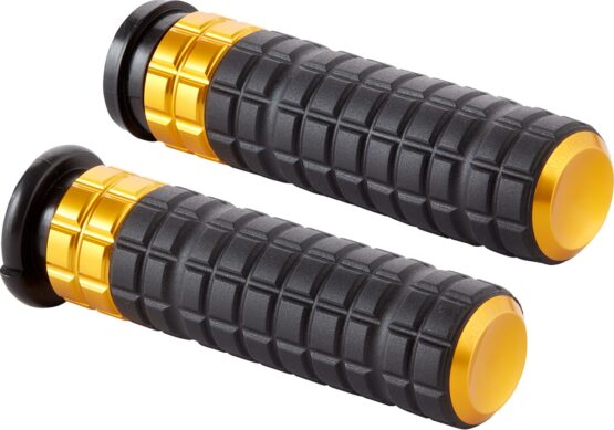 Arlen Ness SpeedLiner Grips TBW Gold Black Pair For Harley-Davidson