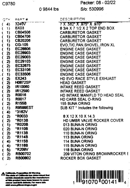 3-7/8" EST Top End Gasket Kit (17052-99S) - Image 3
