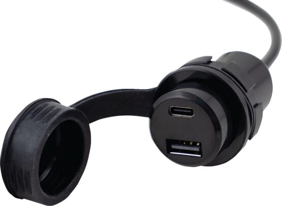 KOSO Dual Port USB Charger Type A and C Black