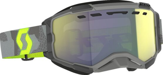 Scott Fury Snow Cross Goggles Light Gray/Neon Yellow Chrome Lens