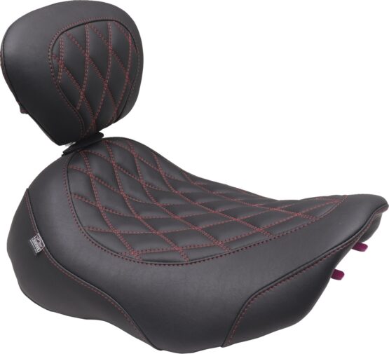 Mustang Wide Tripper Solo Seat Dark Cherry Stitch Harley FLT FLH 2023-2025 - Image 2