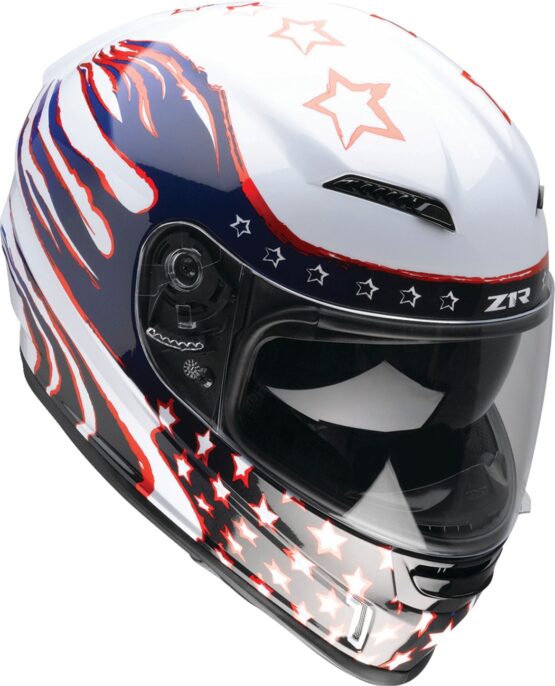 Z1R Jackal Patriot Helmet XS Blue/White/Red - Image 4