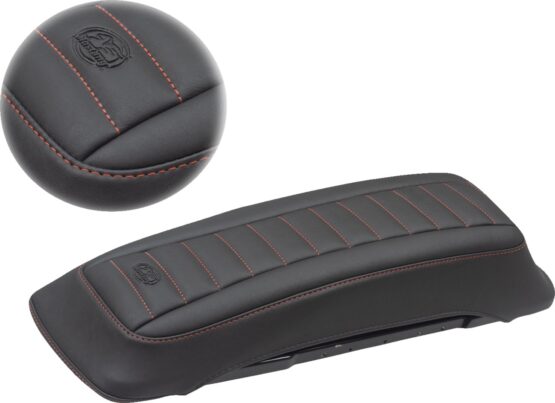 Mustang Saddlebag Lid Covers Black/Red FL 1993-2013 Harley Touring